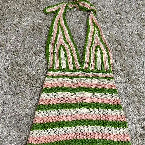 Beginning Boutique Green Halter Knit Dress - Picture 1 of 2